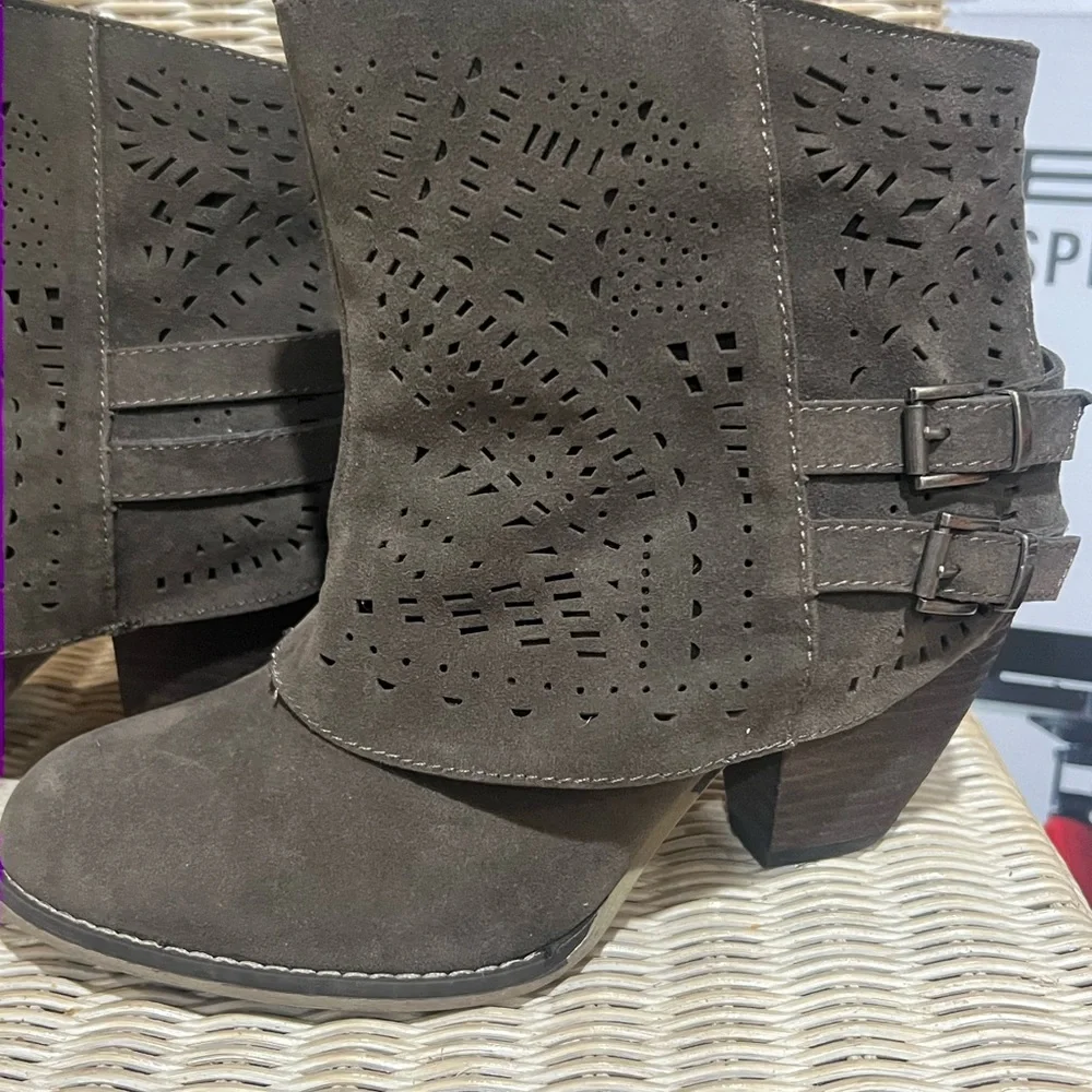 Cato Dark Brown Ankle Booties - Picture 2 of 5